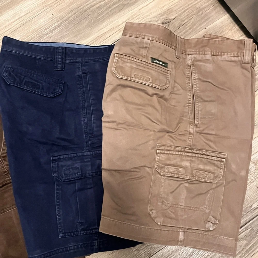 5 Men's Cargo Shorts GAP and EDDIE BAUER - Brown,and Navy blue - Picture 4 of 7